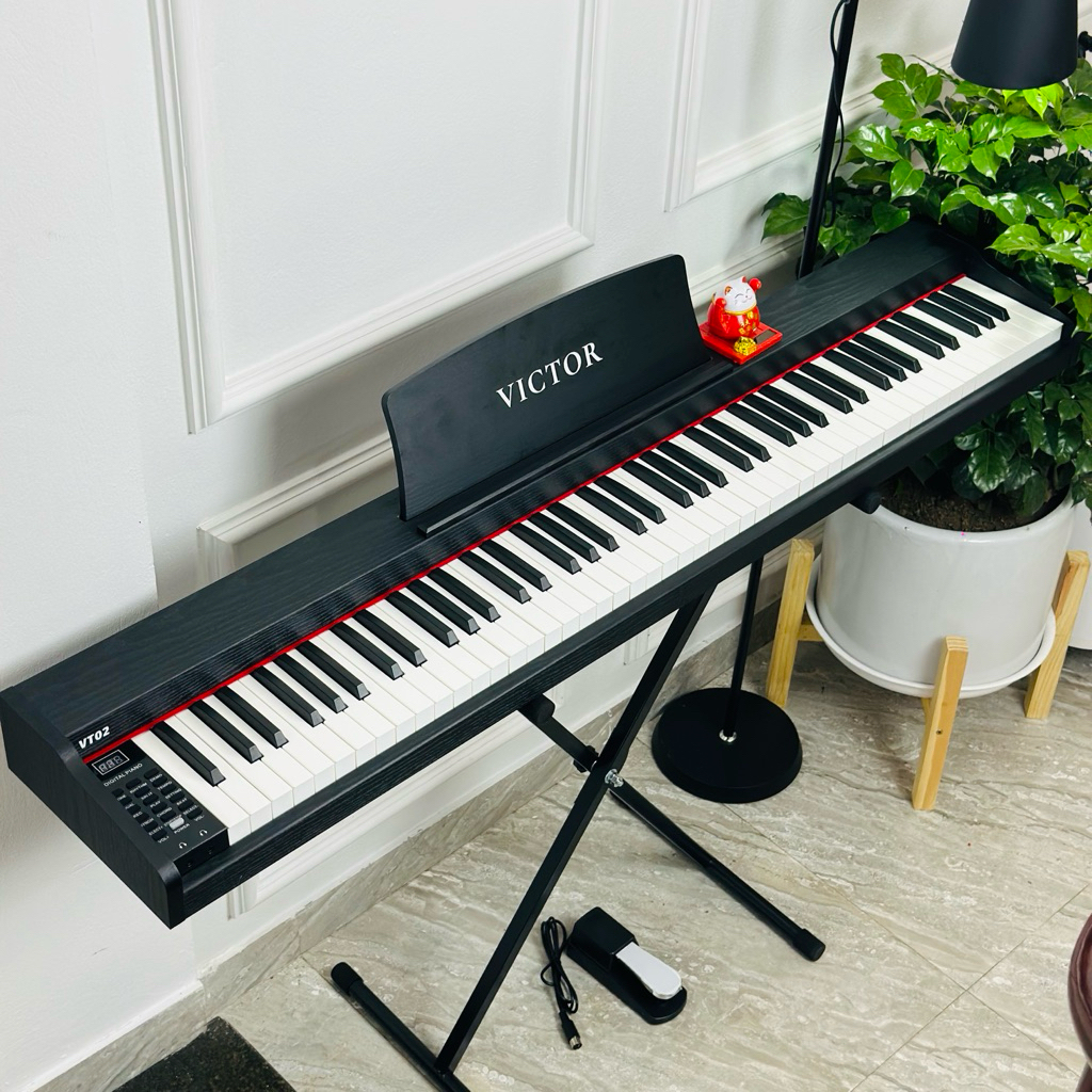 Đàn Piano Điện Victor VT02 Bản 2026 - 88 Phím, Bluetooth -Tặng Full Phụ Kiện, Khoá Học Piano Online