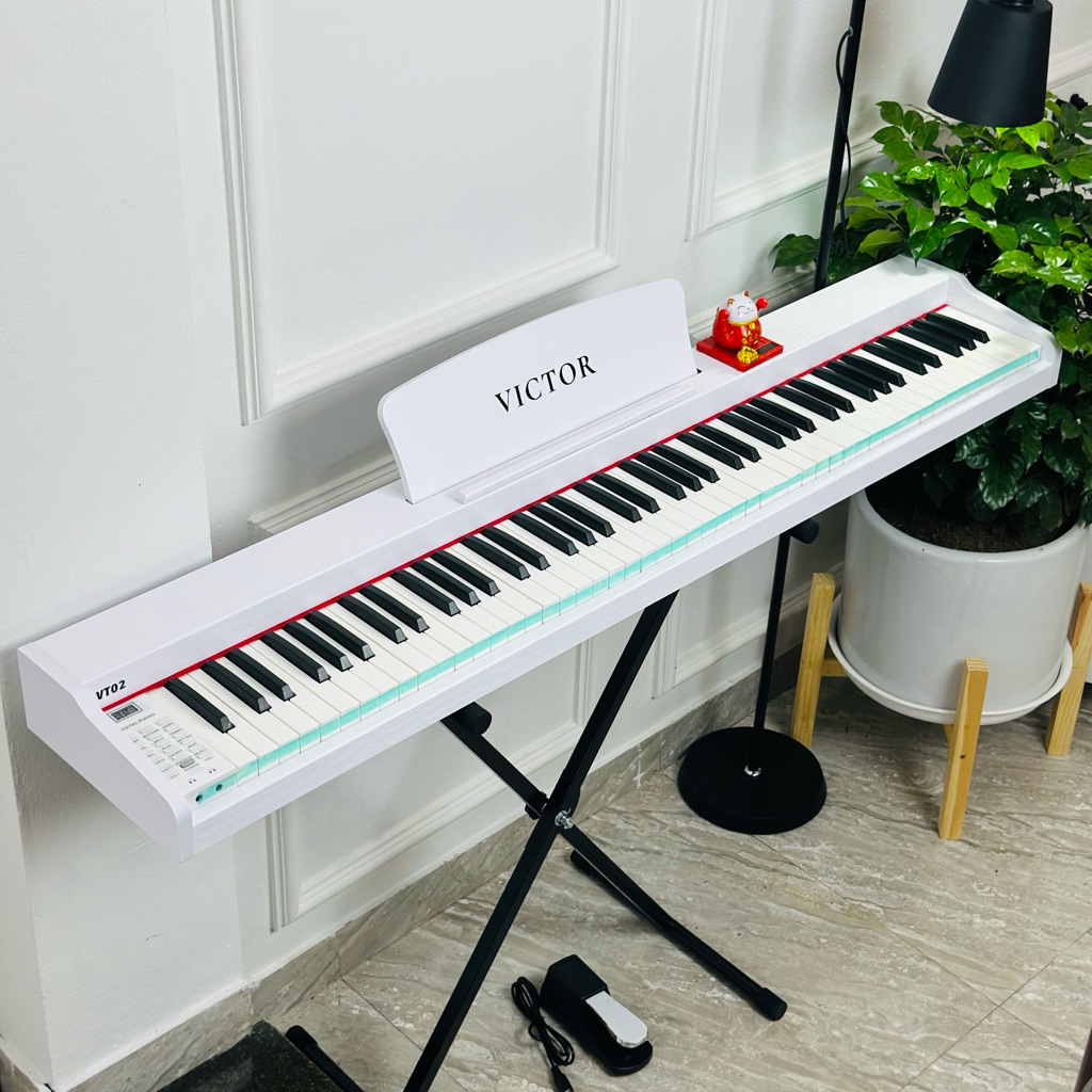 Đàn Piano Điện Victor VT02 Bản 2026 - 88 Phím, Bluetooth -Tặng Full Phụ Kiện, Khoá Học Piano Online