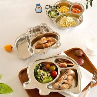 Khay cơm cho bé inox 304 cao cấp Nhiều hình dạng Chubby Chef hình peppa pig kitty gấu panda ô tô dễ thương An toàn