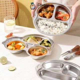 Khay cơm cho bé inox 304 cao cấp Nhiều hình dạng Chubby Chef hình peppa pig kitty gấu panda ô tô dễ thương An toàn