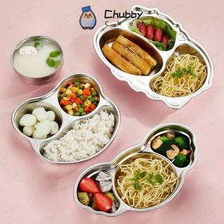 Khay cơm cho bé inox 304 cao cấp Nhiều hình dạng Chubby Chef hình peppa pig kitty gấu panda ô tô dễ thương An toàn