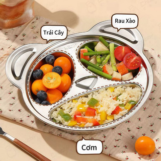 Khay cơm cho bé inox 304 cao cấp Nhiều hình dạng Chubby Chef hình peppa pig kitty gấu panda ô tô dễ thương An toàn
