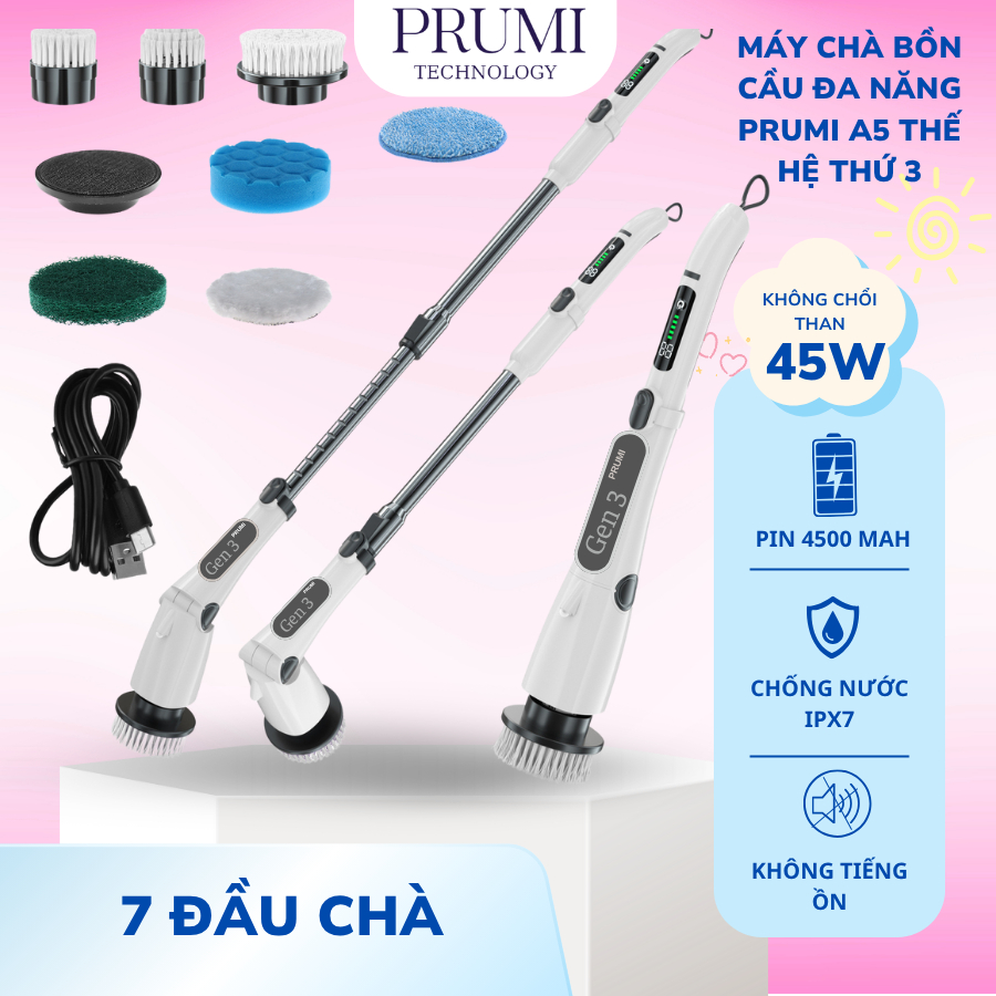 Chổi Cọ Nhà Vệ Sinh Bồn Cầu Toilet PRUMI 7in1 Cọ Rửa Xe,Nhà Cửa Đánh ...