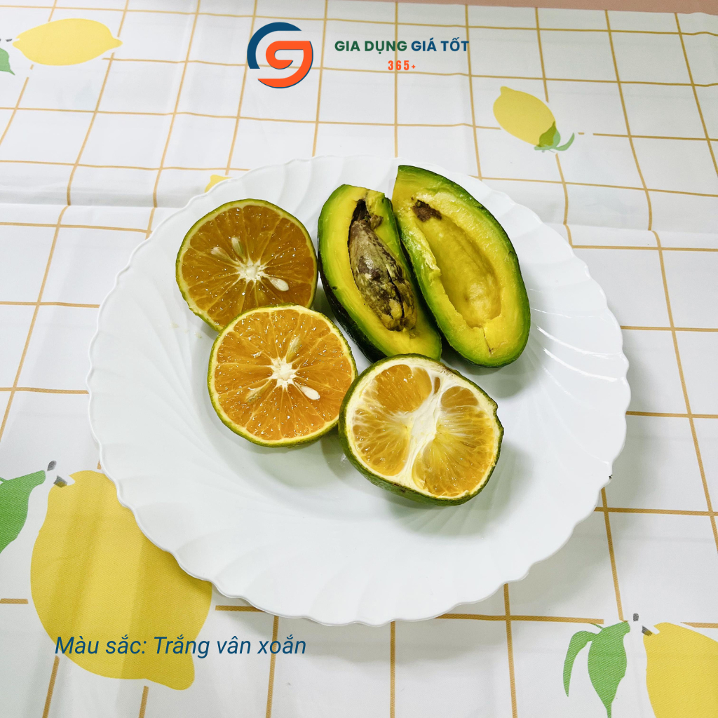 Đĩa nhựa tròn Song Long màu trắng vân xoáy, dùng cho quán ăn, nhà hàng, gia đình