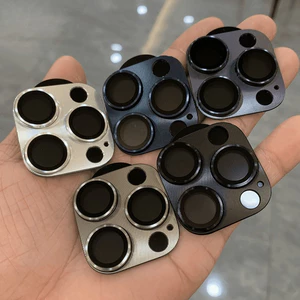 9H Kính Cường Lực Viền Kim Loại Chống Trầy Bảo Vệ Camera Cho iPhone 16 12 13 14 15 16 pro max plus