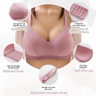 Áo Ngực Không Gọng Nữ Định Hình 3D, Cúp Mỏng Nâng Ngực, Co Giãn Êm Ái, Dây Vai Điều Chỉnh, 4 Móc Cài