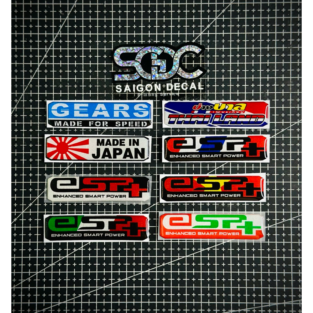 Tem Sticker Nhựa Nổi Phản Quang V1 Dán Pô E, Lọc Gió Xe Tay Ga, EPS+ ...