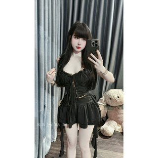 Sét áo 2 dây và chân váy xoè bèo cực xinh có lót quần