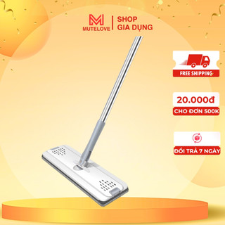 Cây Lau Nhà Phẳng 360 Độ (Cây Rời Không Thùng) Chổi Lau Sàn Tự Vắt Thông Minh, Bông Microfiber