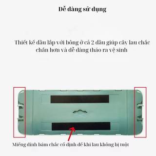 Cây Lau Nhà Phẳng 360 Độ (Cây Rời Không Thùng) Chổi Lau Sàn Tự Vắt Thông Minh, Bông Microfiber