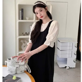 Đầm bầu công sở thiết kế giả yếm trẻ trung sang chảnh,dáng dai
