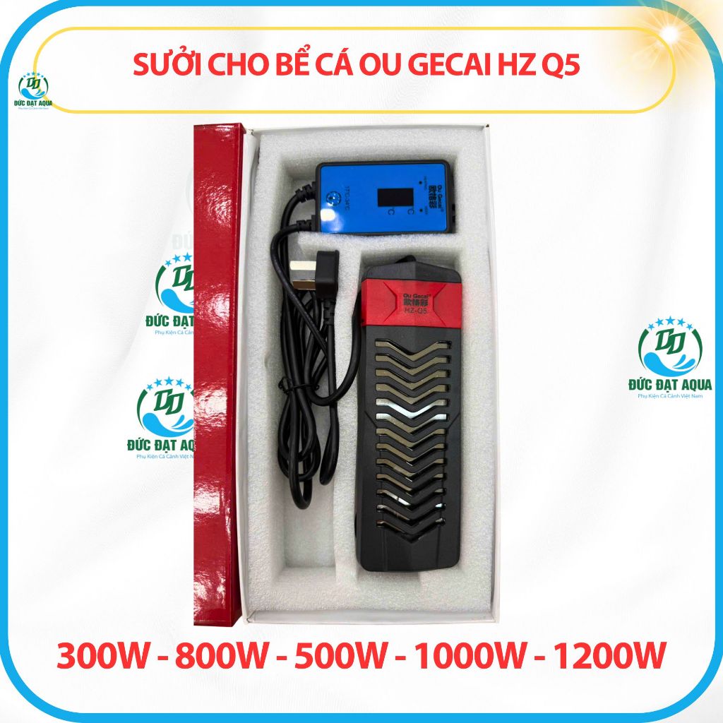 Sưởi Ou Gecai HZ-Q5 300-500-800-1000-1200w cho bể cá cảnh bảo hành 6 tháng 6