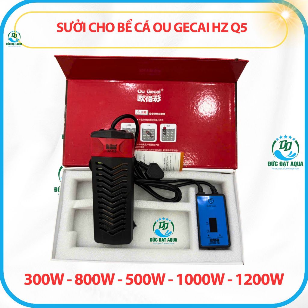 Sưởi Ou Gecai HZ-Q5 300-500-800-1000-1200w cho bể cá cảnh bảo hành 6 tháng 5