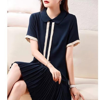 Đầm bầu công sở rập ly chân váy phối xếp ly nẹp đi làm đi chơi siêu xinh