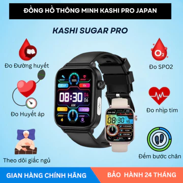Đồng hồ thông minh đo đường huyết K Sugar Pro Kashi Japan Chính Hãng - Đo huyết áp, đo nhịp tim, theo dõi sức khỏe