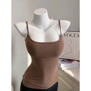 Áo Croptop 2 Dây Co Giãn Thoải Mái Chất Thun Tăm Mềm Mịn