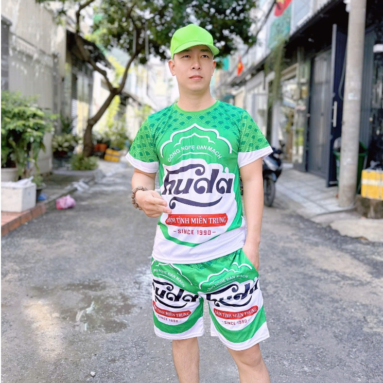 Bộ Thể Thao Nam Hè Thun Lạnh Mát Mẻ, Cộc Tay, Bộ Đồ Nam, Nữ họa tiết HUDA đẹp,độc,lạ Đủ size 10-100kg Kl1