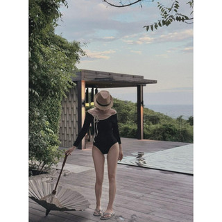 Bikini Dài Tay Dây Nơ Kem KAB