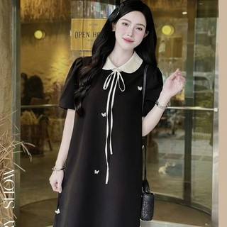 Váy bầu, đầm bầu công sở phối cổ sen cài trang trí sang chảnh (TẶNG KÈM TAG)