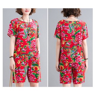 [Mã DOTHIEN30 giảm 30K đơn 50K] [MẪU MỚI] Đồ Mặc Nhà Thể Thao Nam Nữ bigsize, Set bộ đi chơi In Hoa Lá Cành Chúc Tết