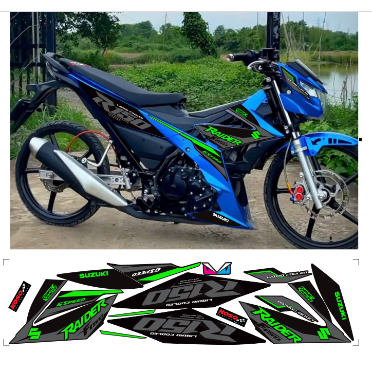 Tem rời RAIDER R150 cao cấp chất liệu in 3 lớp chống nước không phai màu.
