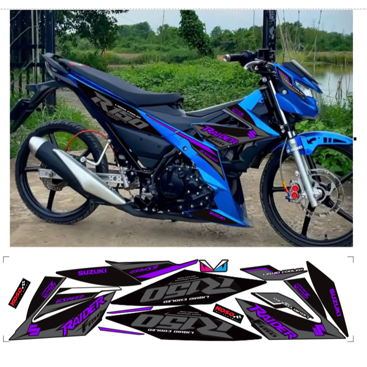 Tem rời RAIDER R150 cao cấp chất liệu in 3 lớp chống nước không phai màu.
