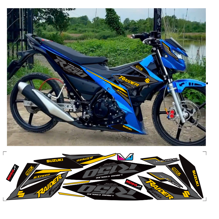 Tem rời RAIDER R150 cao cấp chất liệu in 3 lớp chống nước không phai màu.