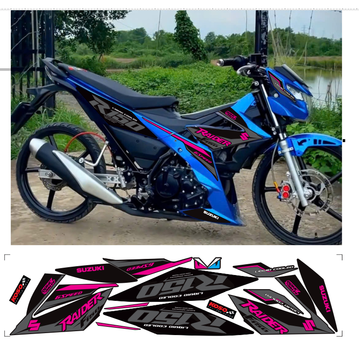 Tem rời RAIDER R150 cao cấp chất liệu in 3 lớp chống nước không phai màu.