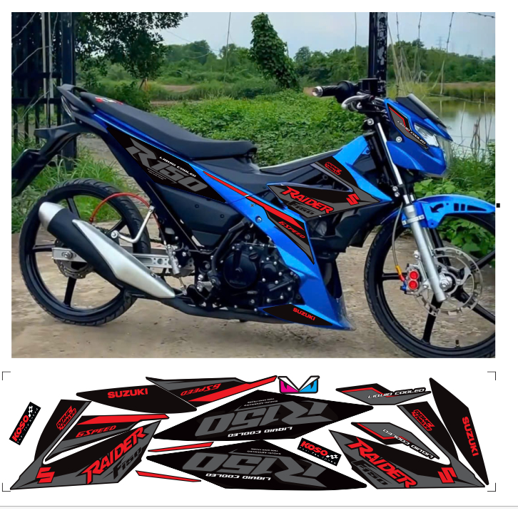 Tem rời RAIDER R150 cao cấp chất liệu in 3 lớp chống nước không phai màu.