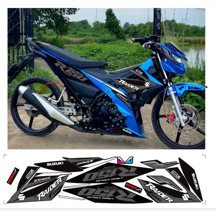 Tem rời RAIDER R150 cao cấp chất liệu in 3 lớp chống nước không phai màu.