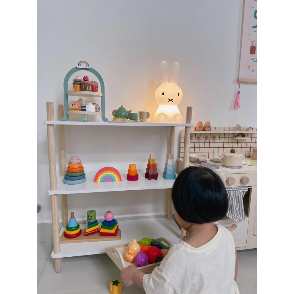 Kệ gỗ decor 3 tầng phong cách Châu Âu kệ trang trí kệ mỹ phẩm kệ sách