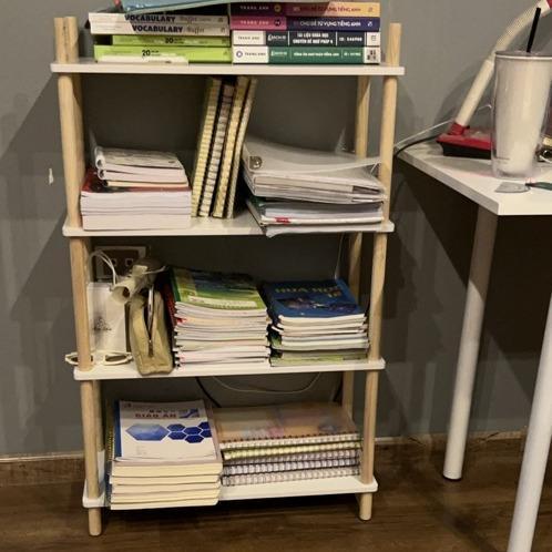 Kệ gỗ decor NHU Y DECOR 4 tầng kệ đa năng lắp ráp đơn giản phong cách hàn quốc Kệ gỗ phòng ngủ phòng khách nhà bếp