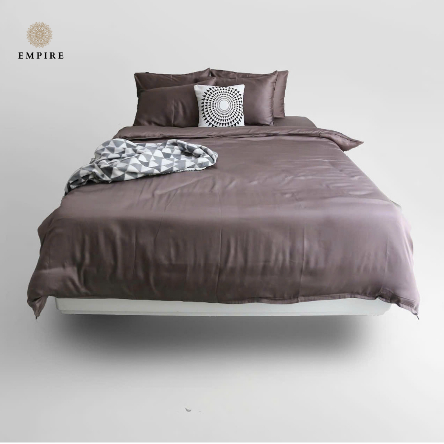 Bộ chăn ga gối nệm 4  món Lụa Modal cao cấp EMPIRE bộ chăn ra drap grap gối đệm nệm trải giường