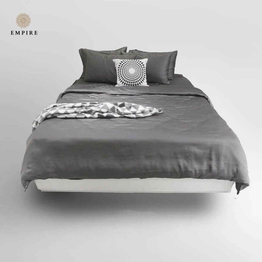 Bộ chăn ga gối nệm 4  món Lụa Modal cao cấp EMPIRE bộ chăn ra drap grap gối đệm nệm trải giường