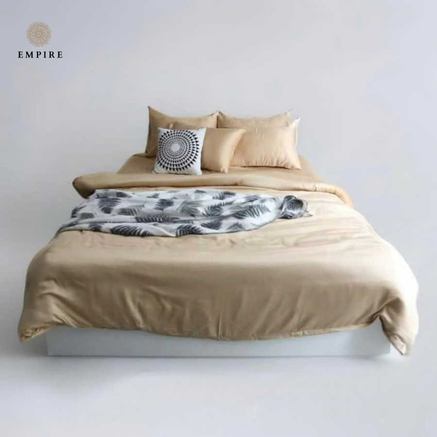 Bộ chăn ga gối nệm 4  món Lụa Modal cao cấp EMPIRE bộ chăn ra drap grap gối đệm nệm trải giường