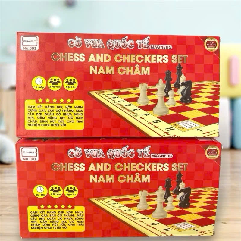 Bộ bàn cờ vua AiHao size lớn có nam châm, chi tiết sắc nét, cao cấp