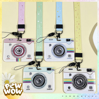 Bao Đựng Thẻ Nhân Viên Ngang Nhựa ABS Phong Cách Hoạ Tiết Máy Ảnh Camera Pastel Retro Thú Vị