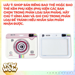 Bao Đựng Thẻ Nhân Viên Ngang Nhựa ABS Phong Cách Hoạ Tiết Máy Ảnh Camera Pastel Retro Thú Vị