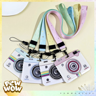 Bao Đựng Thẻ Nhân Viên Ngang Nhựa ABS Phong Cách Hoạ Tiết Máy Ảnh Camera Pastel Retro Thú Vị