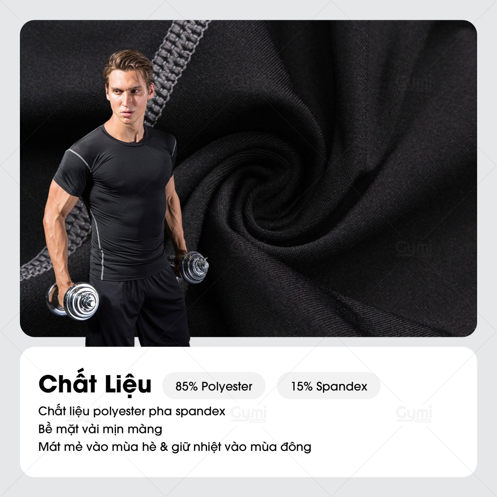 Áo Thun Giữ Nhiệt Tay Ngắn Combat Pro - Áo Thun Nam Tập Gym Cao Cấp,  Chơi Thể Thao - AoThunTheThao-AoTayNgan