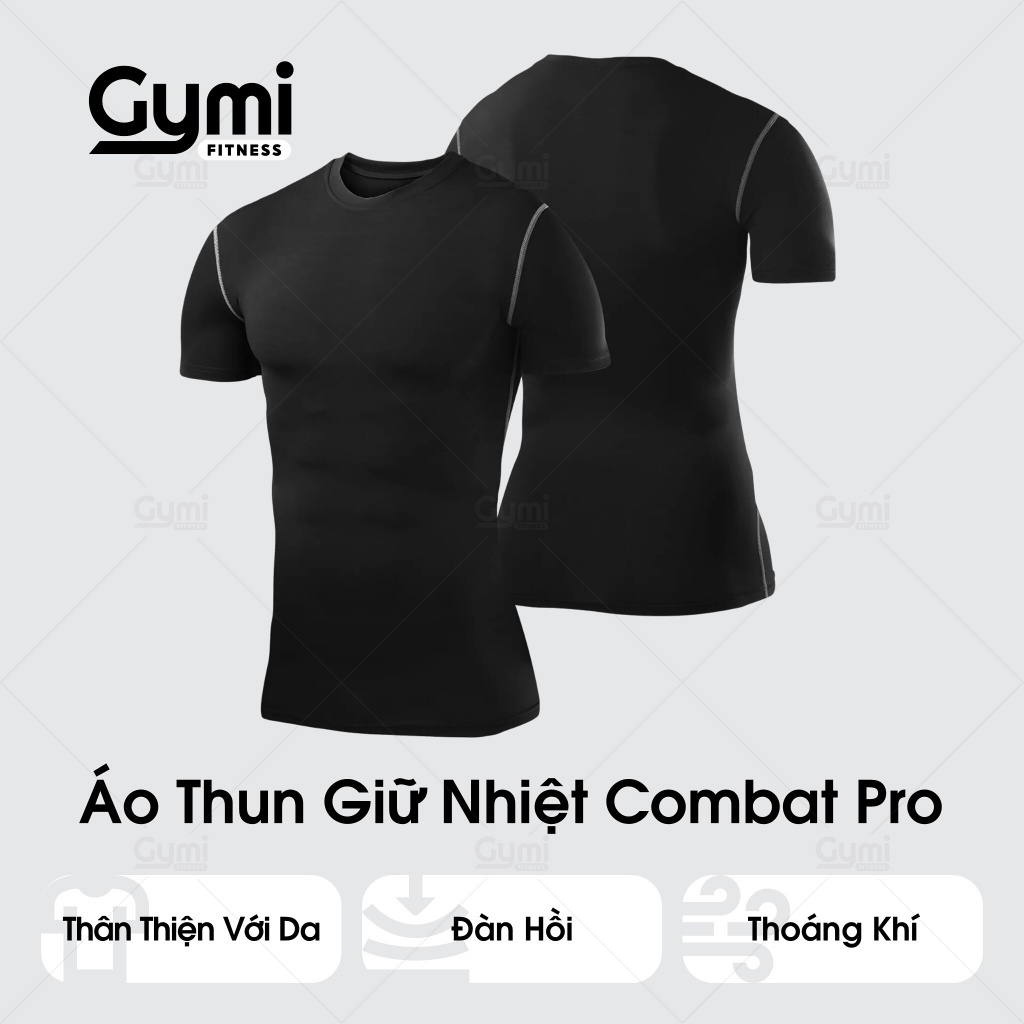 Áo Thun Giữ Nhiệt Tay Ngắn Combat Pro - Áo Thun Nam Tập Gym Cao Cấp,  Chơi Thể Thao - AoThunTheThao-AoTayNgan