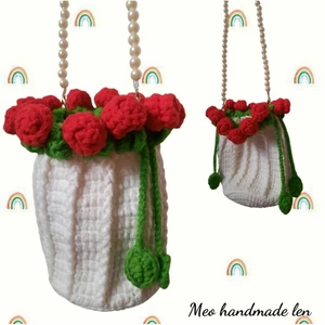 Túi hoa hồng đeo chéo, rosebag M9 - handmade len - crochet