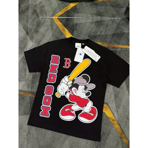Áo Thun Hoạt Hình Mickey Mouse Chất Vải Cotton Dày Dặn Unisex Nam Nữ
