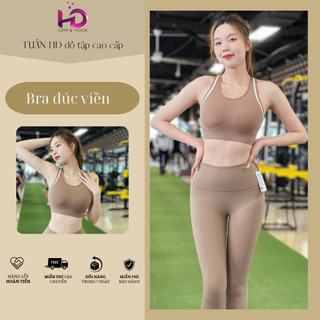 Áo Bra Nữ Tập Gym Yoga Thiết Kế Đường Viền Có Mút Ngực Chống Sốc Chất Vải Co Giãn Thoáng Khí AB1492