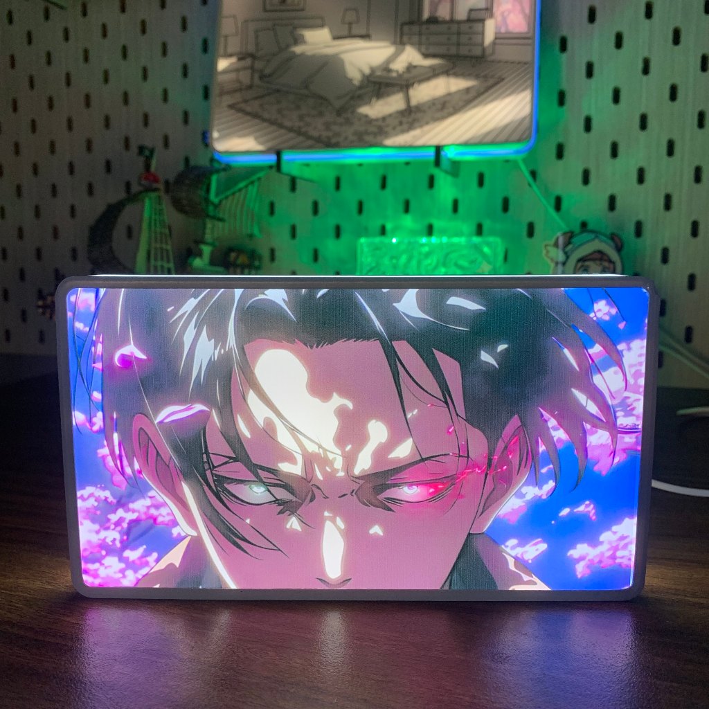 Hộp Đèn Led Anime - Attack On Titan để bàn phòng khách, phòng ngủ, làm quà tặng, kỉ niệm ,in theo yêu cầu