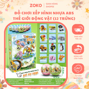 Đồ Chơi Trứng Xếp Hình Nhựa Thế Giới Động Vật (Hộp 12 Trứng ) Ngộ Nghĩnh – Lắp Ráp Con Vật Cho Bé