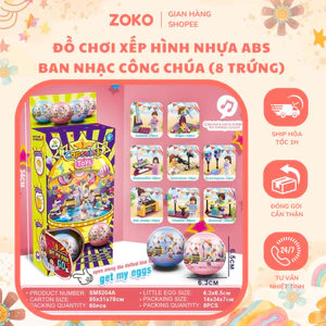 Đồ Chơi Trứng Xếp Hình Ban Nhạc Công Chúa ( 8 Trứng) – Lắp Ráp Nhân Vật Cho Bé Gái, Sáng Tạo & Vui Nhộn - Nhựa ABS