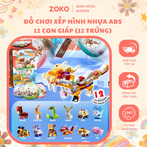 Đồ Chơi Trứng 12 Con Giáp Cho Bé – Lắp Ráp Sáng Tạo, Giúp Bé Nhận Biết Con Vật Theo Năm Tuổi ( Hộp 12 Trứng ) - Nhựa ABS