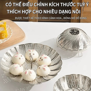 Xửng hấp inox Cao cấp có chân Chubby Chef dùng hấp cách thủy để ráo nước trái cây 3 kích cỡ chân đế hấp bánh hấp đa năng