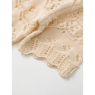 Áo Zara made in Morocco dệt kim be móc họa tiết đối xứng